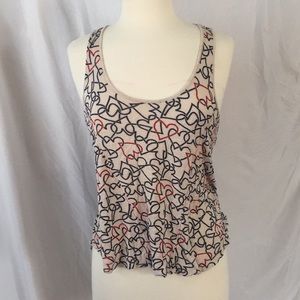 Cooperative size M heart print razorback tank top